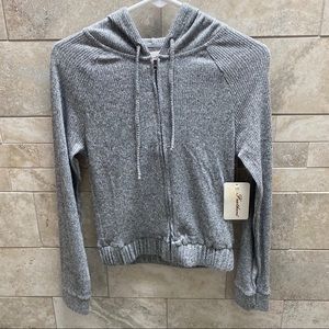 Feathers zip up sweater
